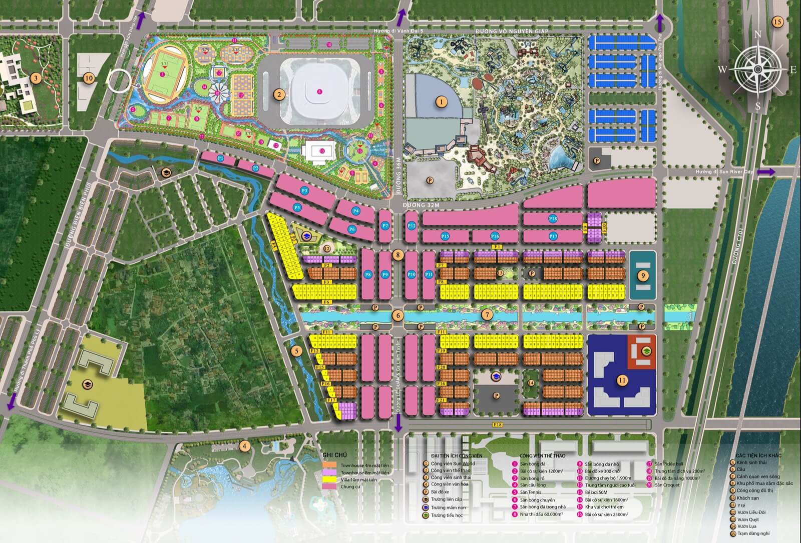 mặt bằng phân khu flora avenue dự án sun urban city hà nam